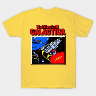 Battlestar Galactica Retro Comics Sticker T-Shirt